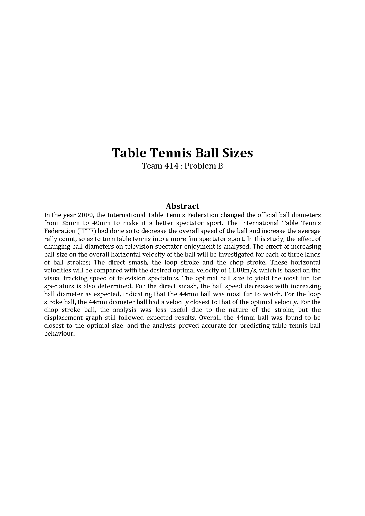 average table tennis table size