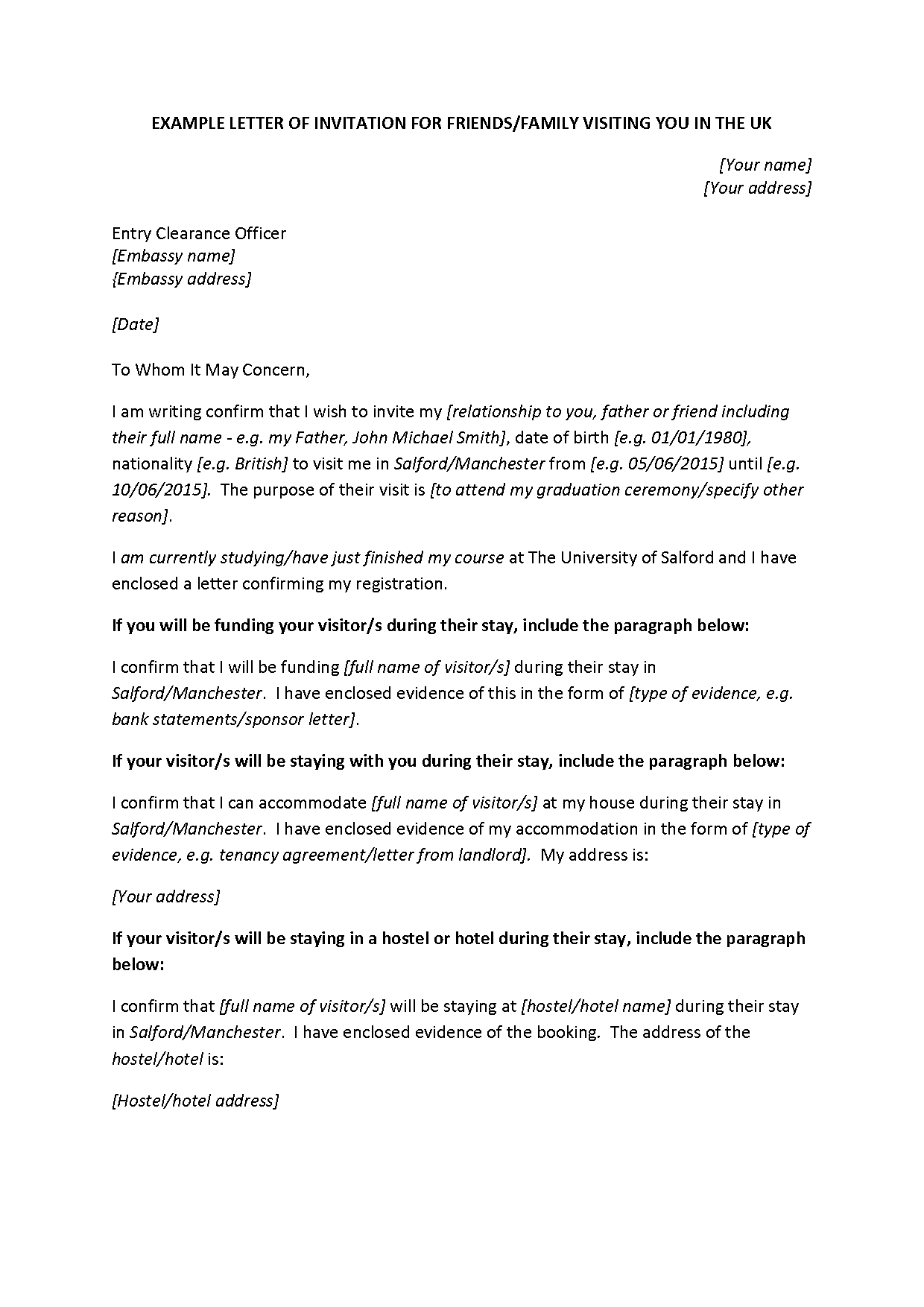 address format uk letter