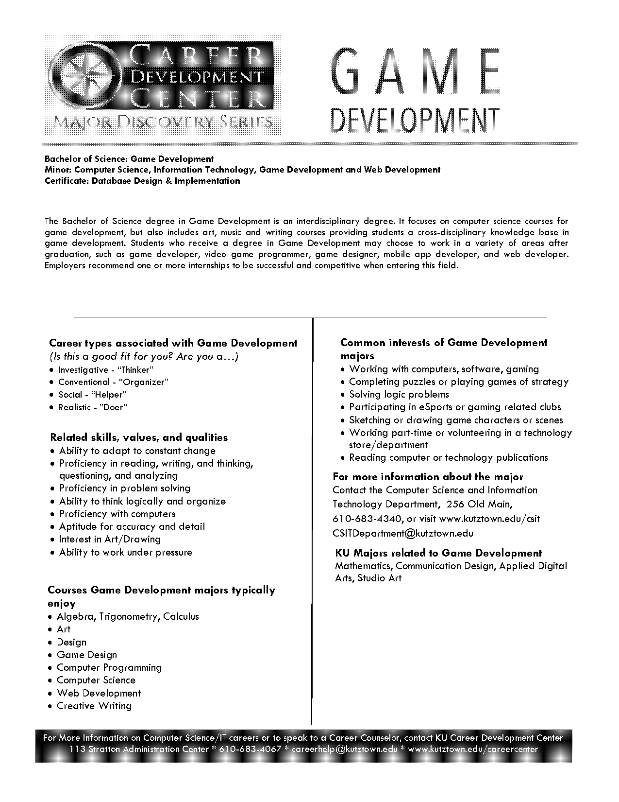 game developer resume pdf