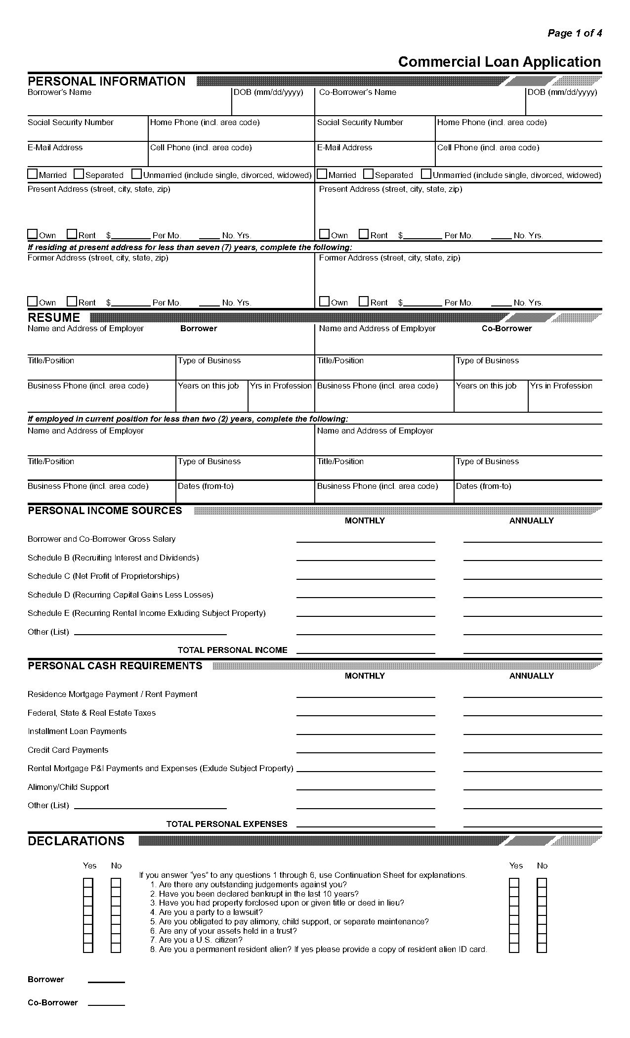 commercial credit application form pdf