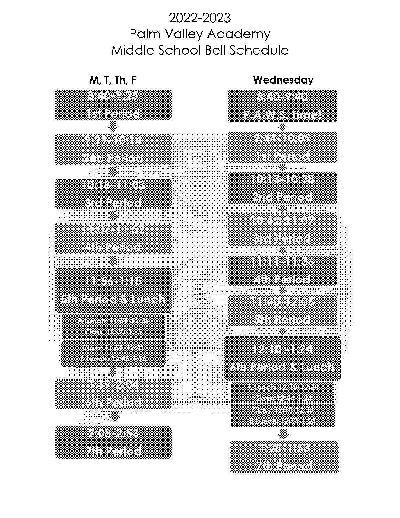 academy middle school bell schedule