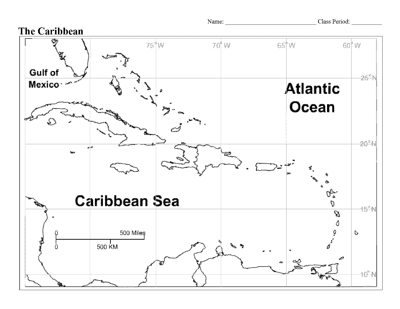 blank map of caribbean islands