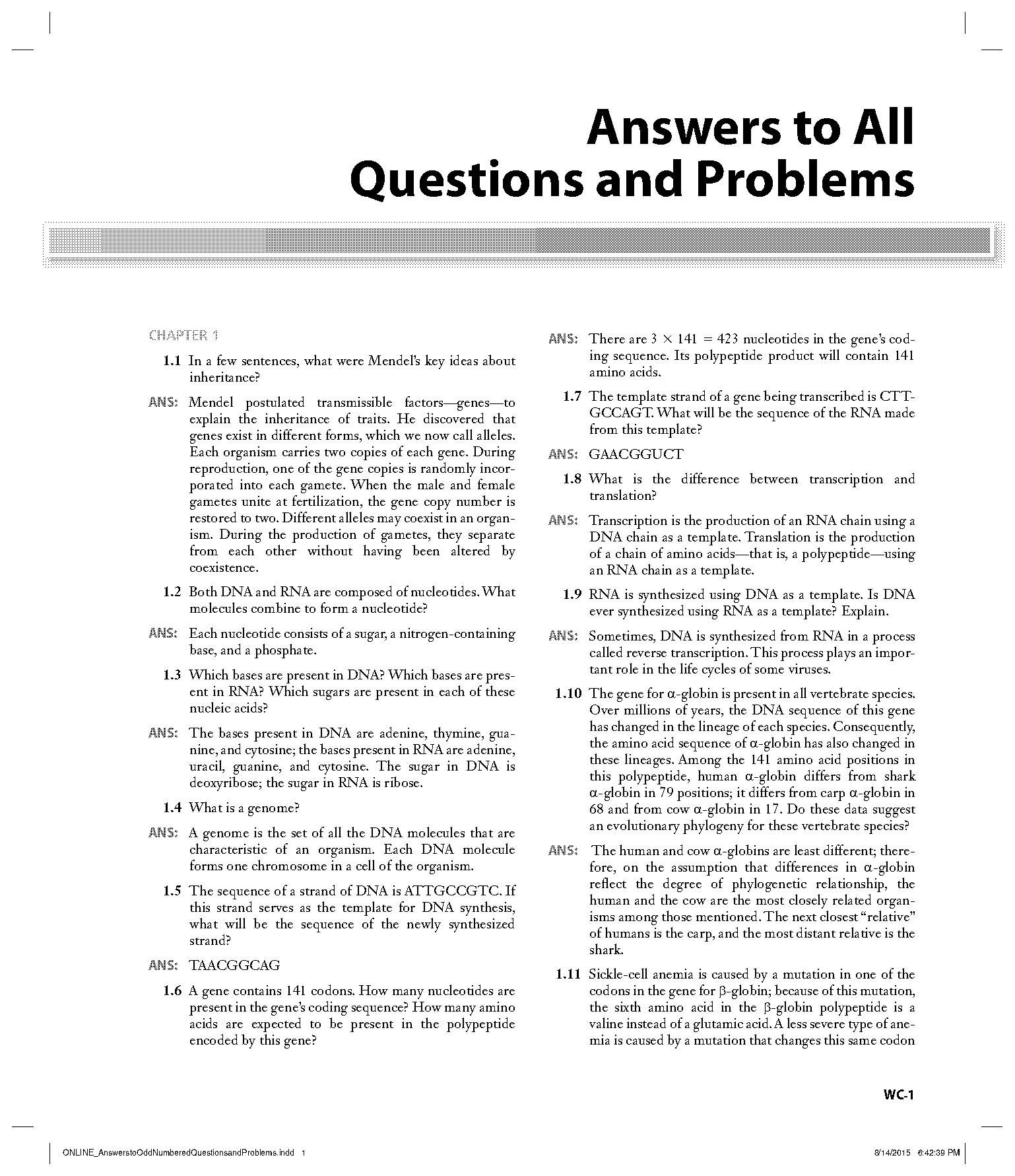 rna transcription and translation quiz