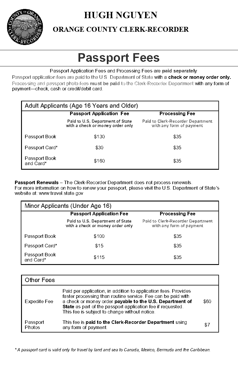 passport renewal fee in california