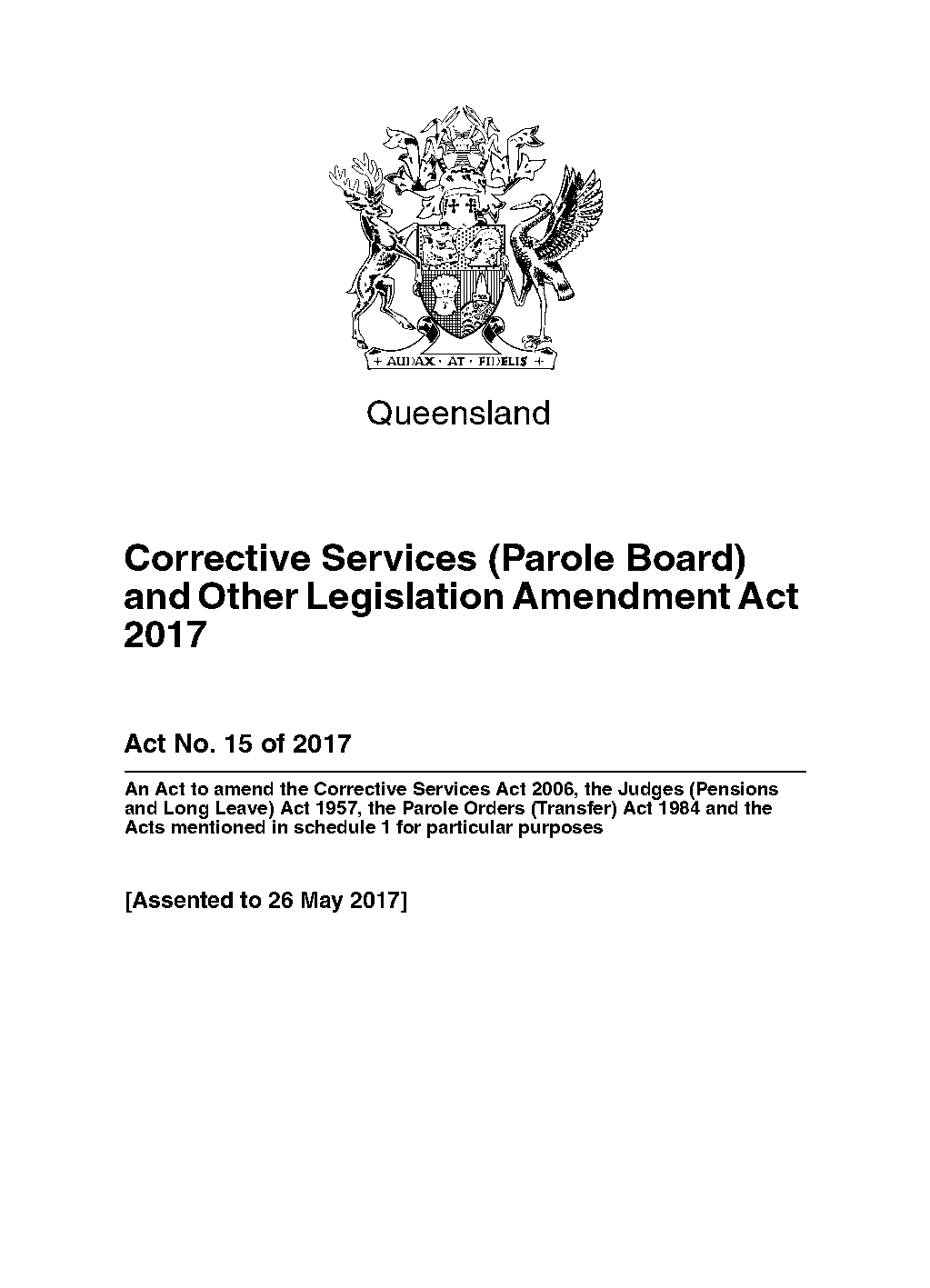 corrective services act qld legislation