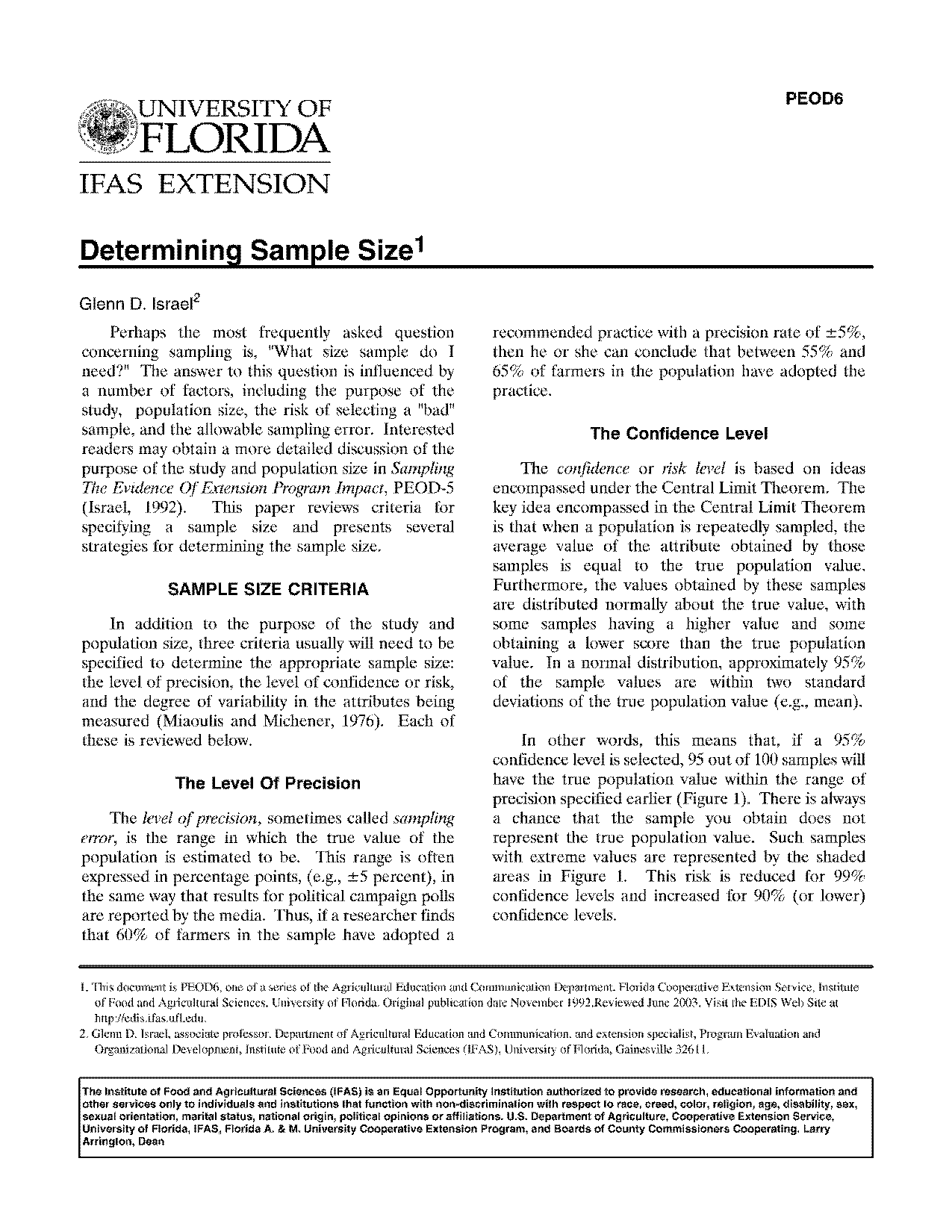 sample size calculation for small population