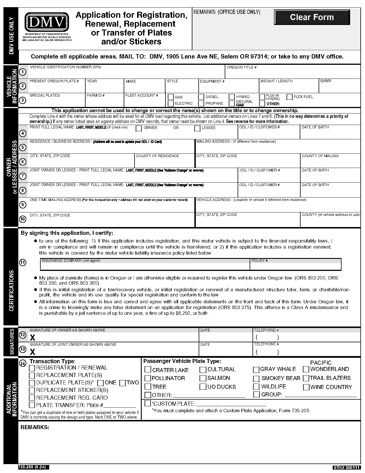 how to change the address on car registration documents