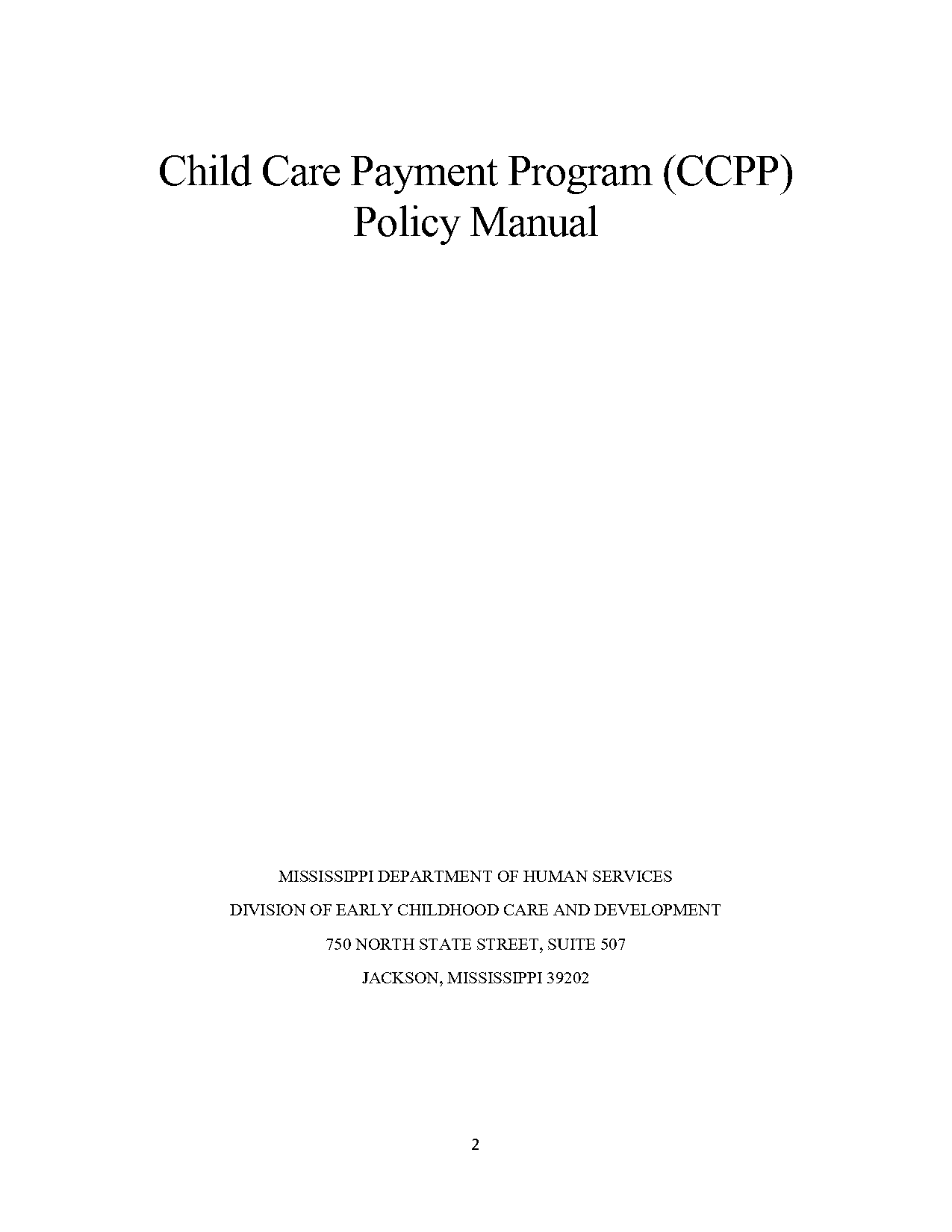 dhs child care assistance manual