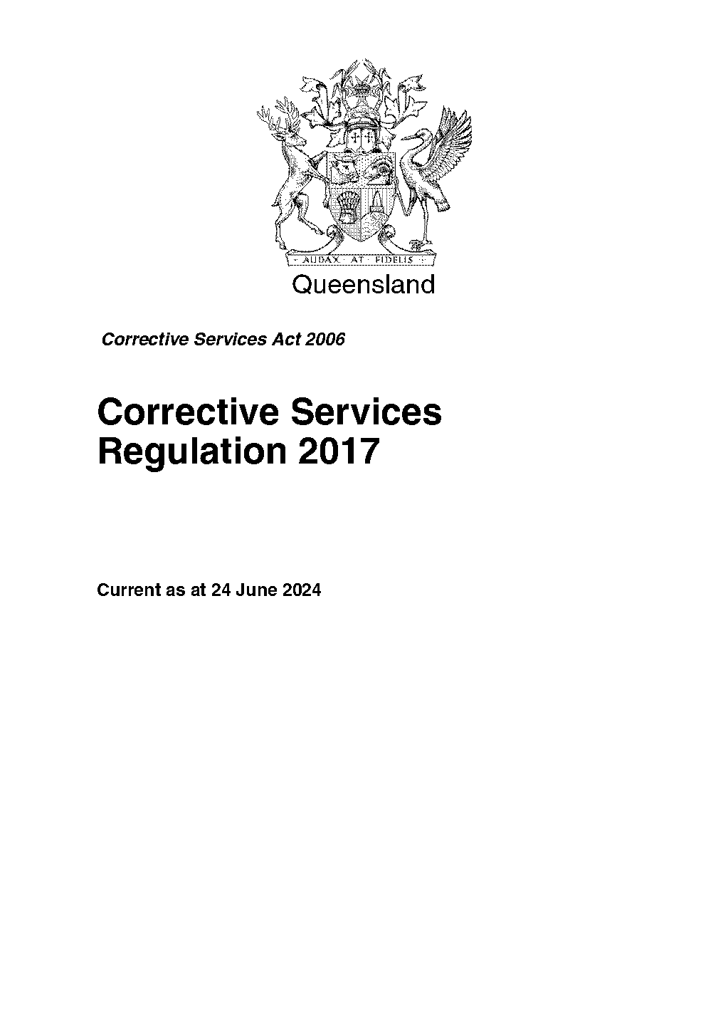 corrective services act qld legislation