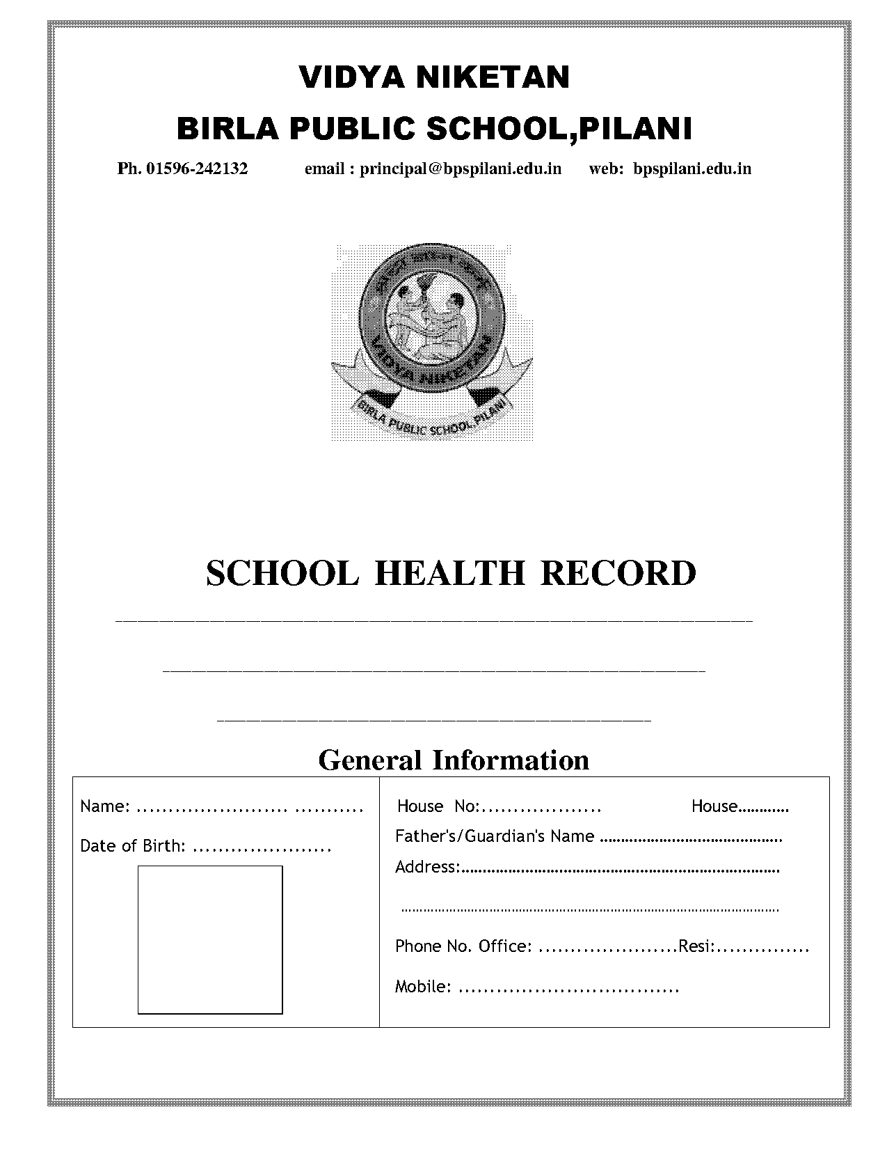 cbse health record form