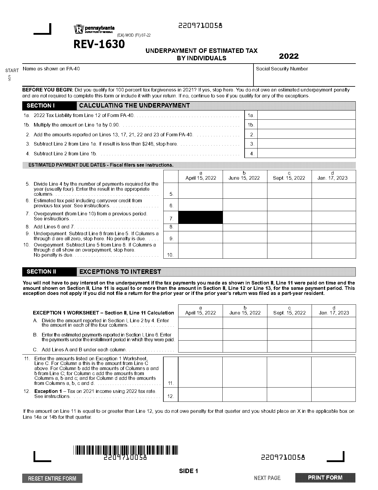 waiver underpayment estimated tax