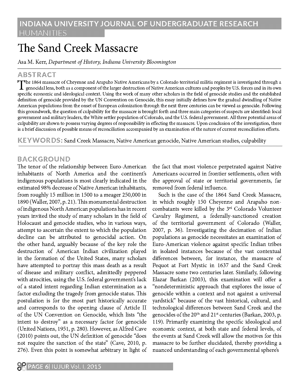 newspaper articles sand creek massacre