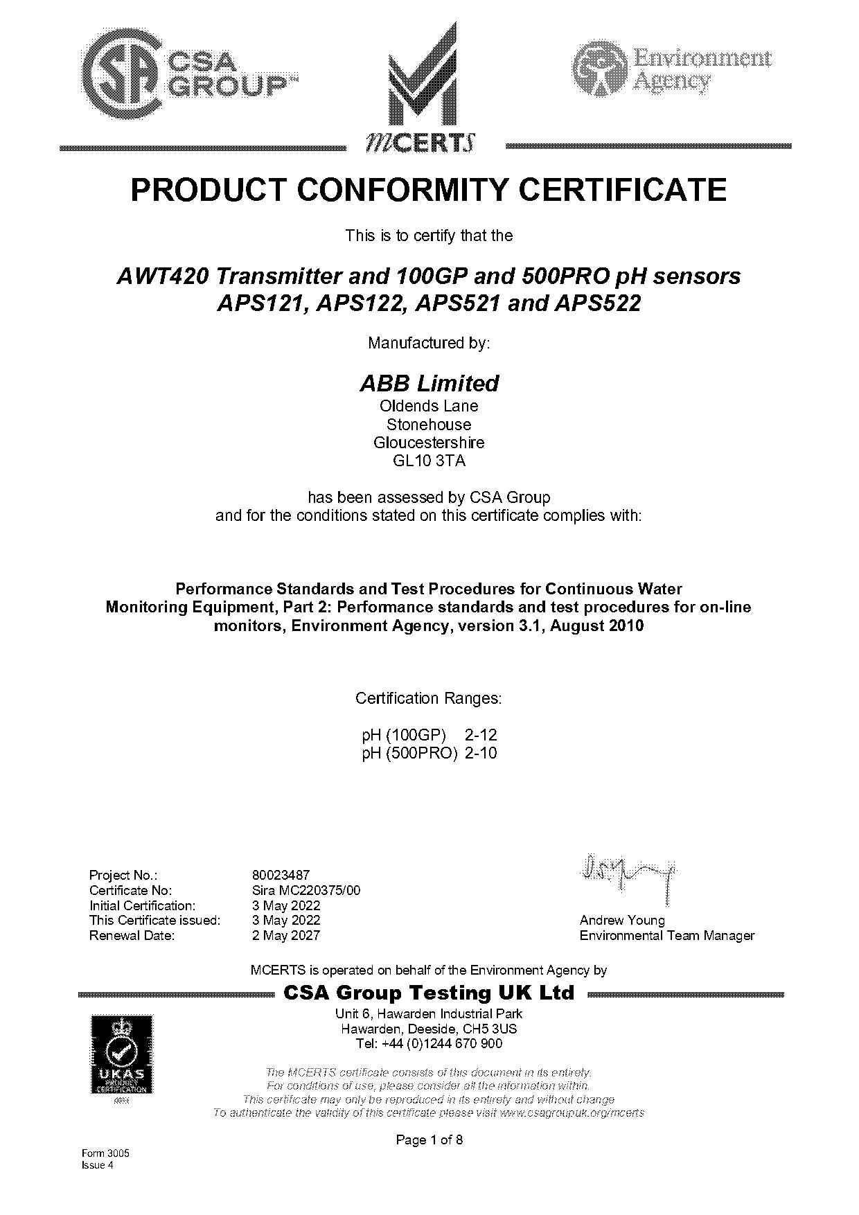 product certificate of conformity template