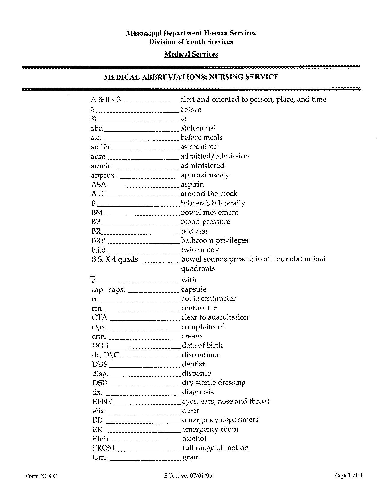 h and h medical term