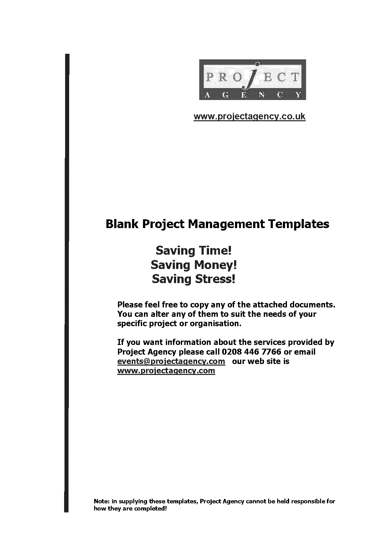 project management free templates