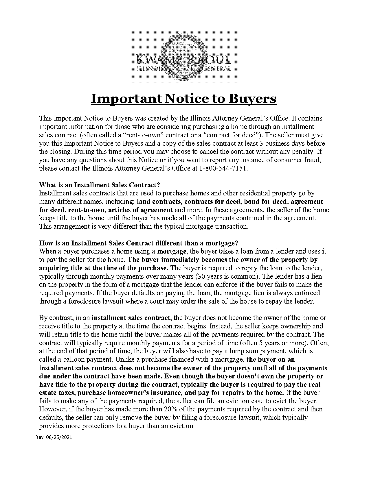 contract for deed illinois buyer getting mortgage