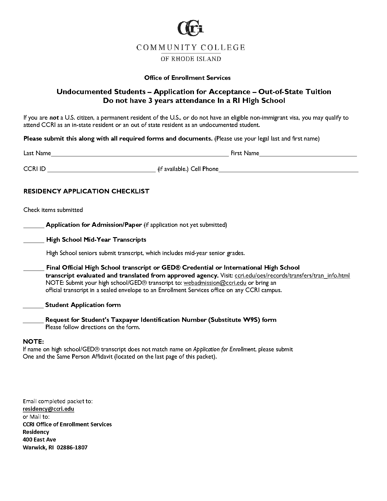 new england tech transcript request