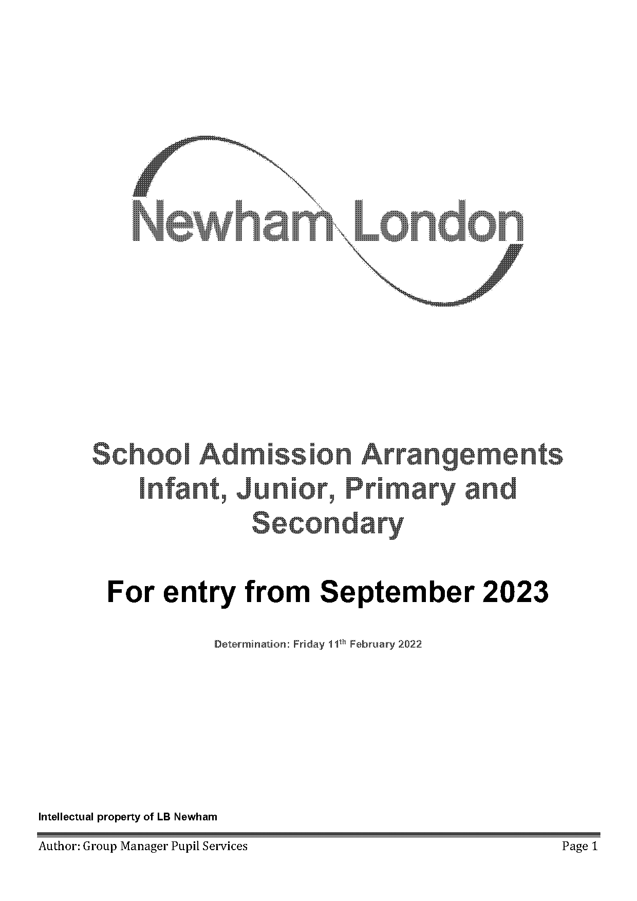 in year school application form newham