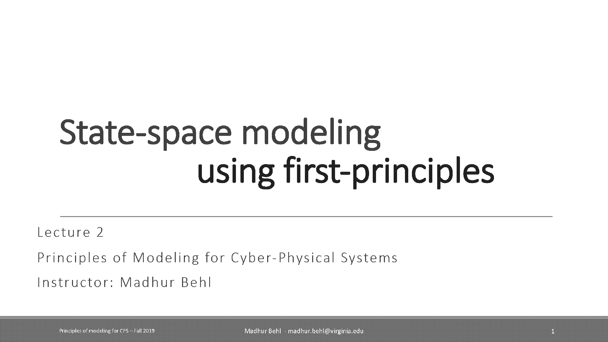 convert the following equation to state space form