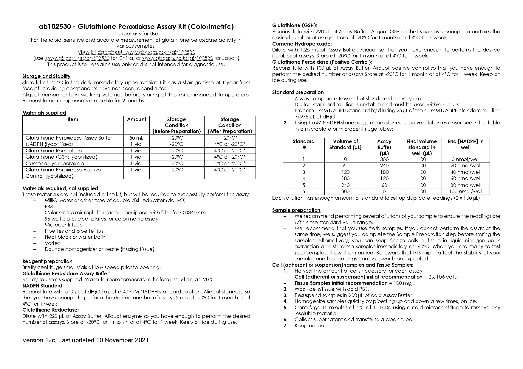 glutathione peroxidase activity assay protocol