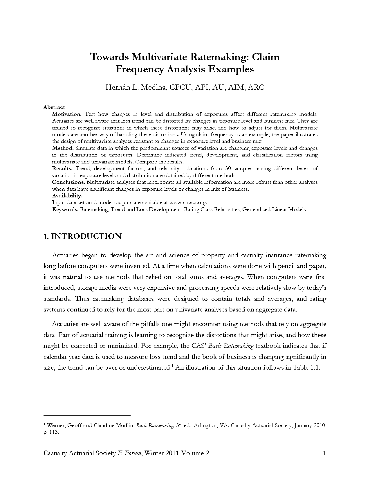 example frequency claim evaluation