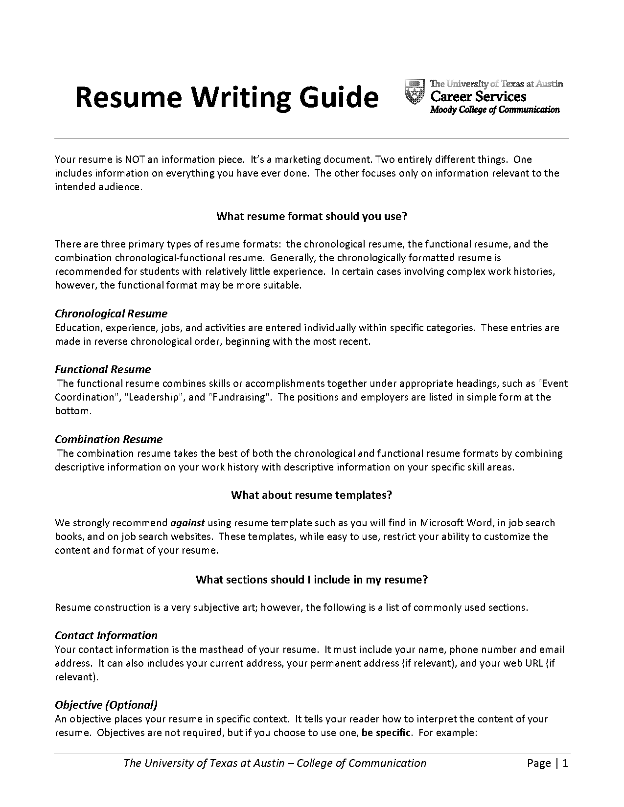 microsoft word functional resume examples