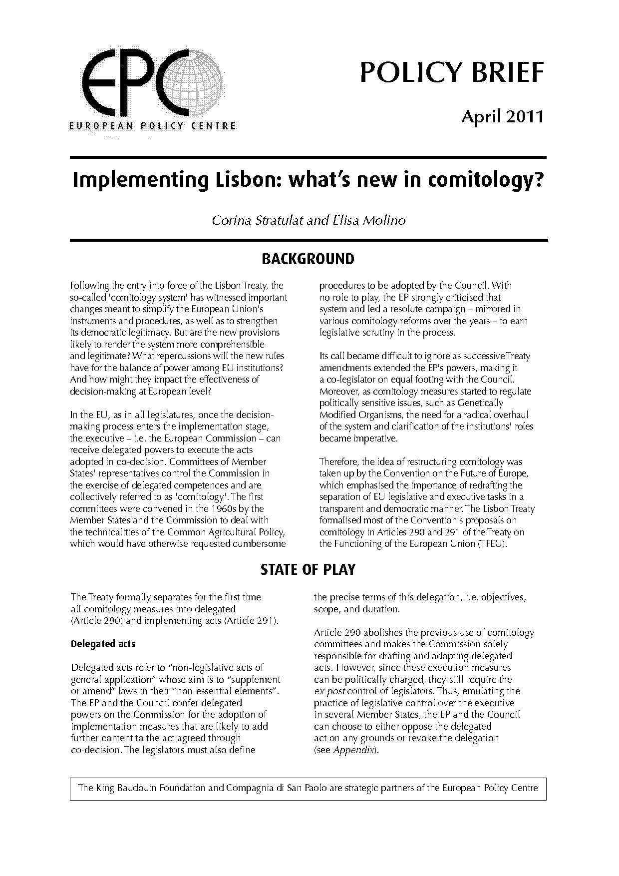 comitology procedure under lisbon treaty