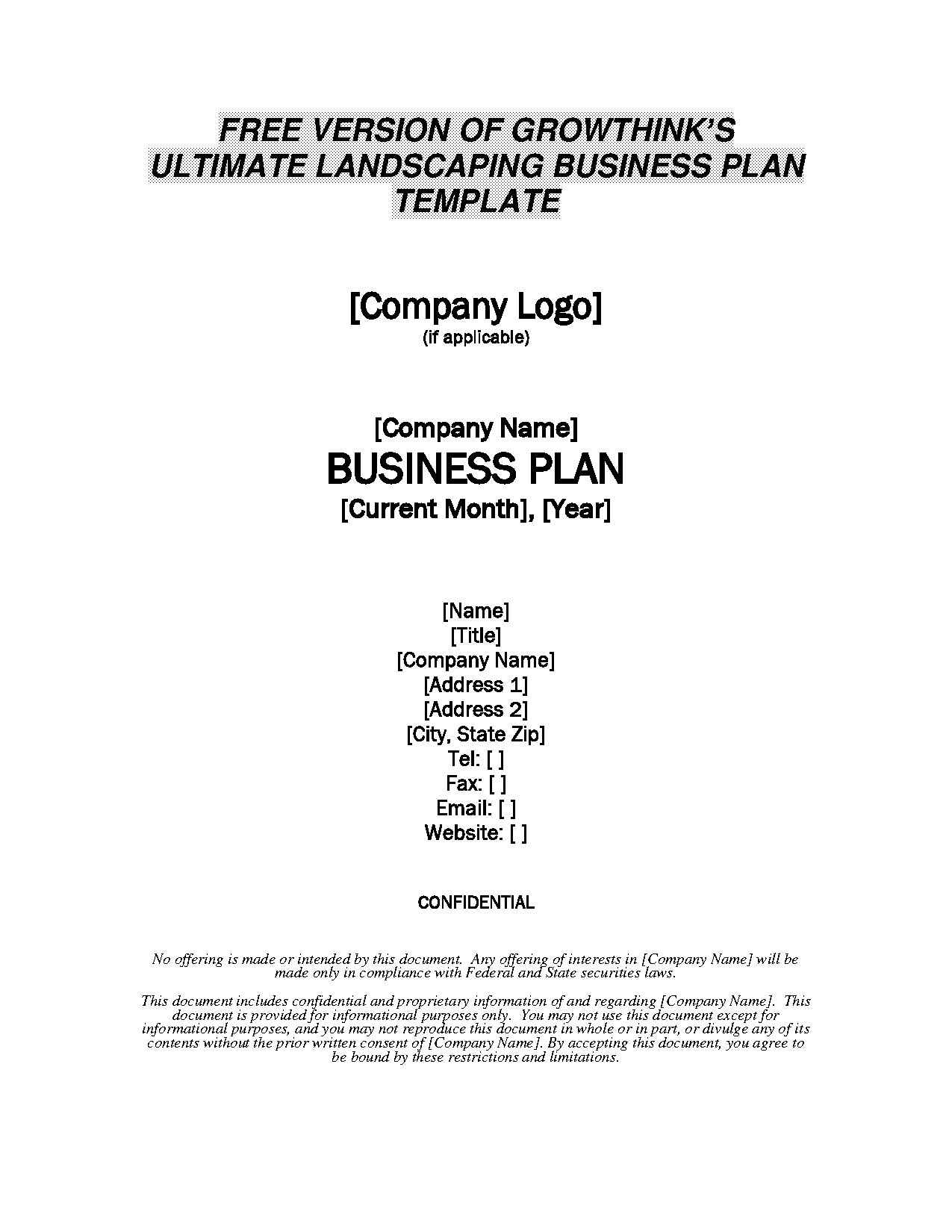 sample lawn care business plan