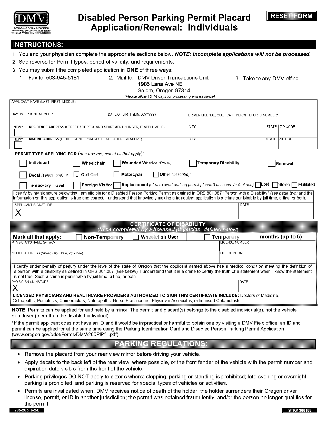 renew disability parking permit online