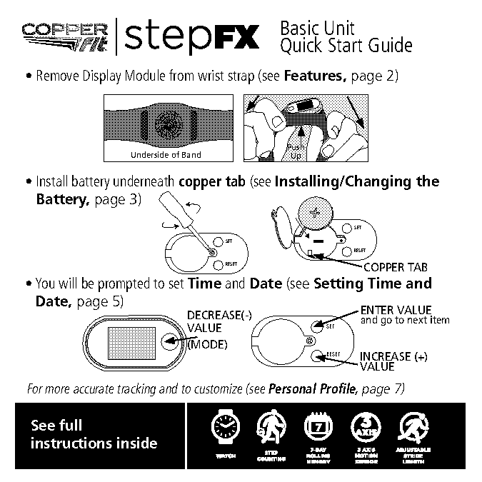 copper fit activity tracker instructions