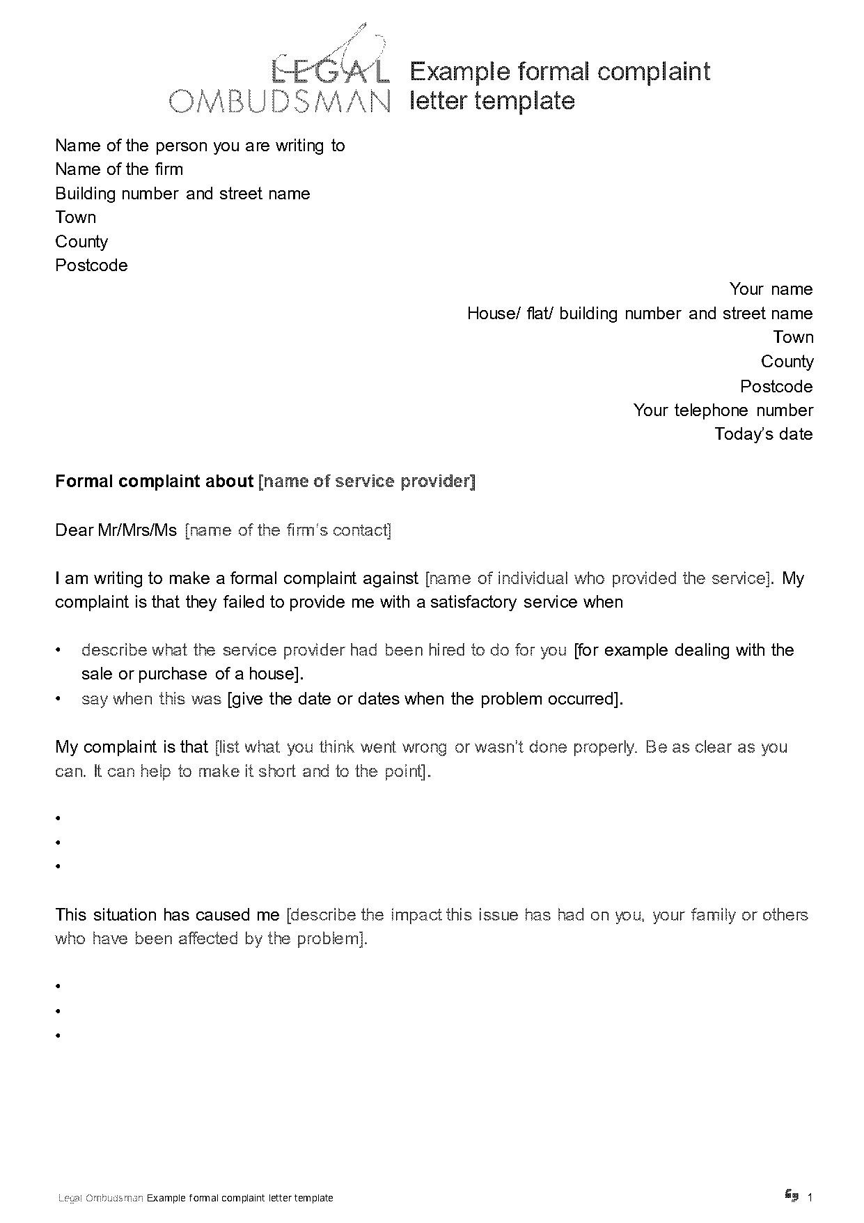 complaint letter sample insurance company