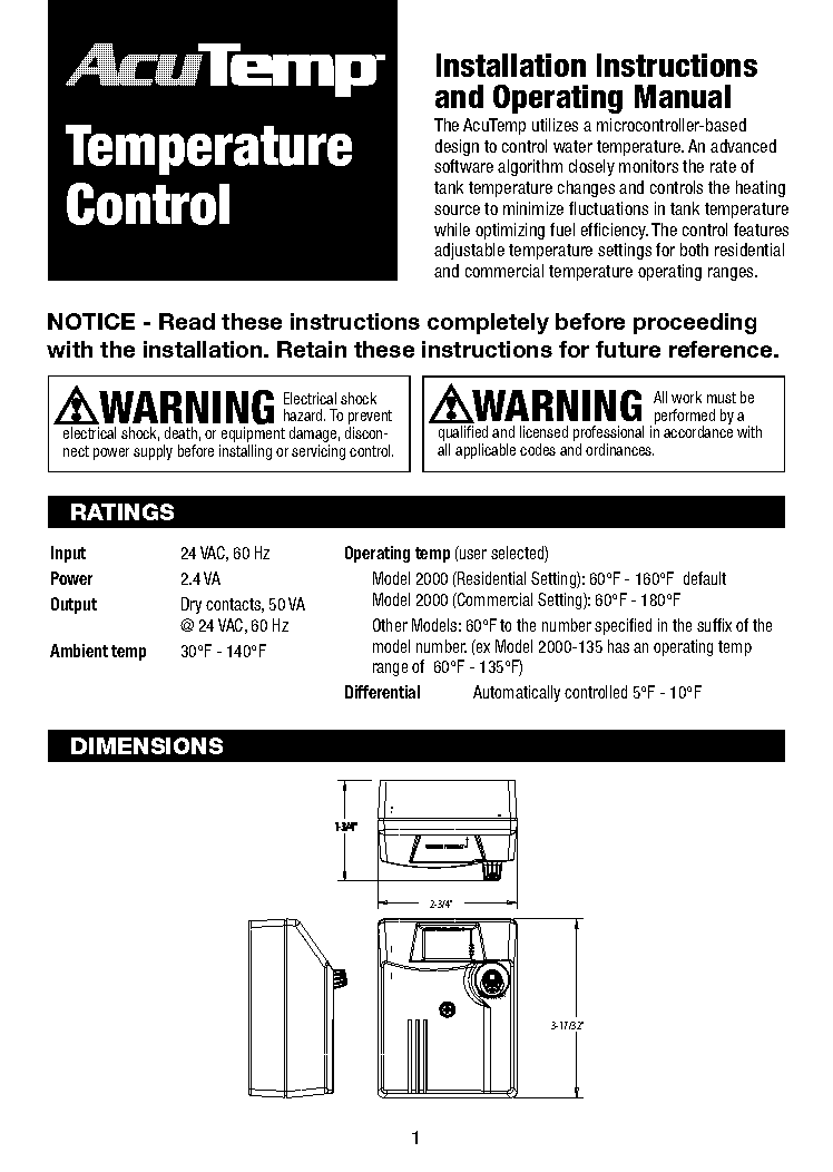 accutemp heater digital control manual