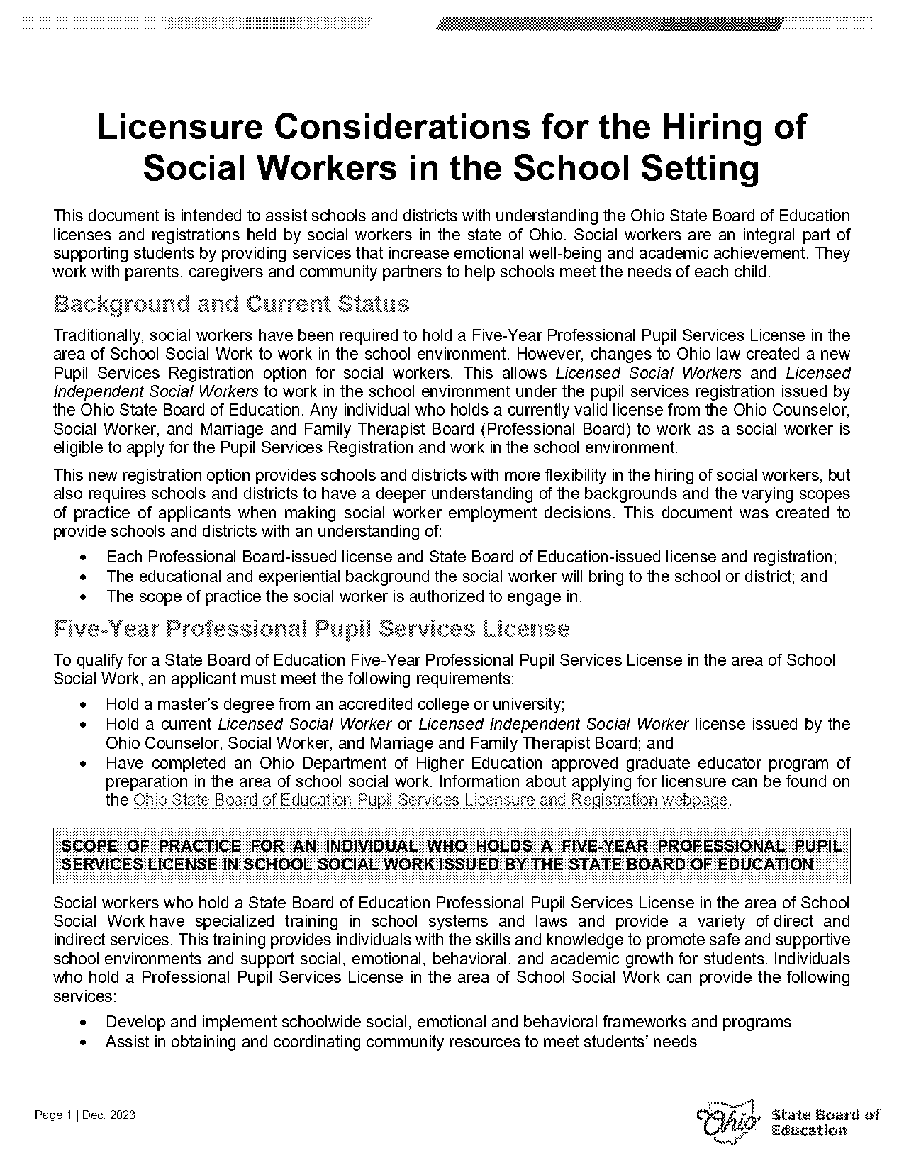 education requirement for social worker