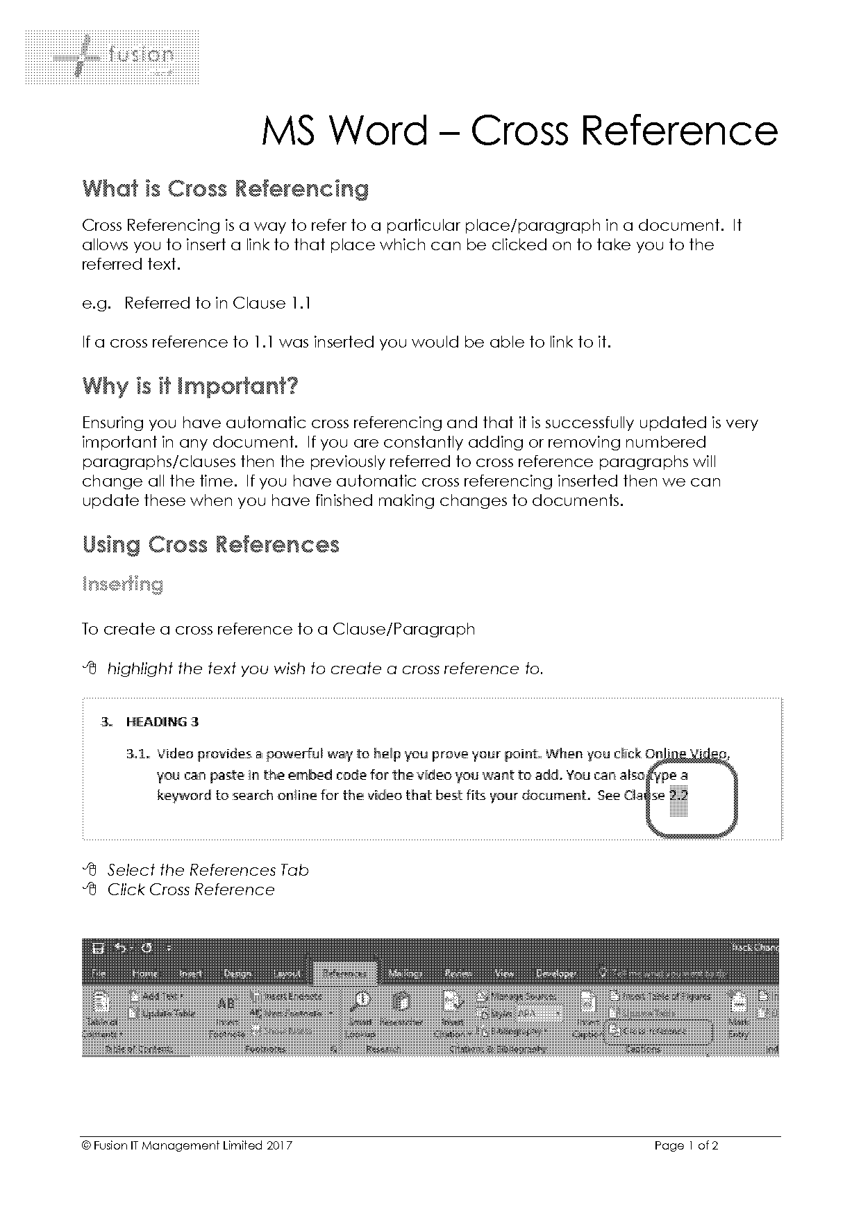 ms word cross reference page number