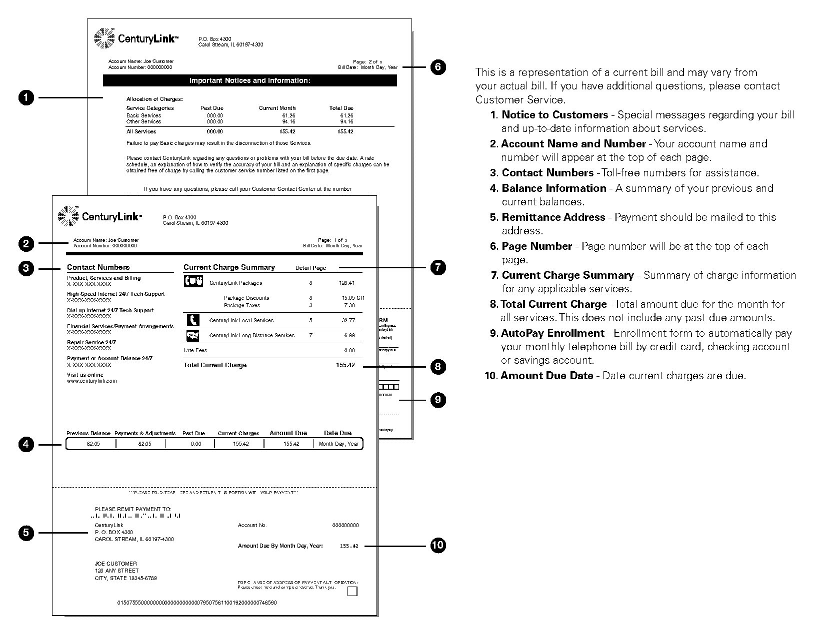 past invoices centurylink business