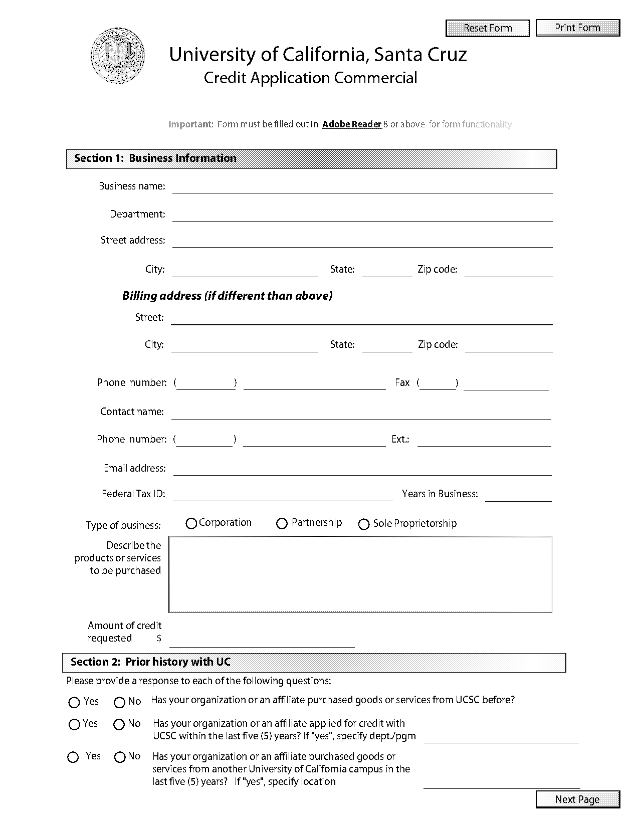 commercial credit application form pdf