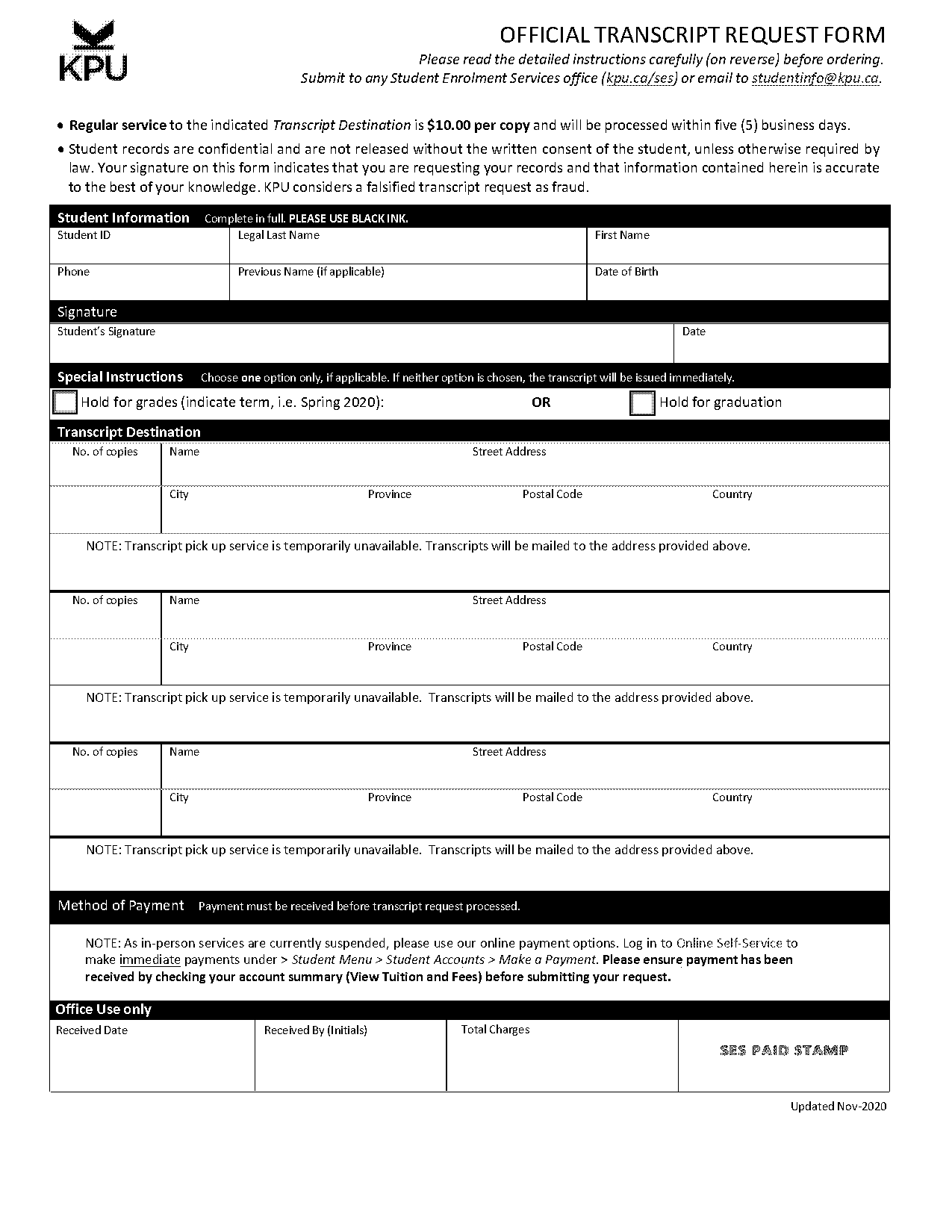 ryerson how to view unofficial transcript