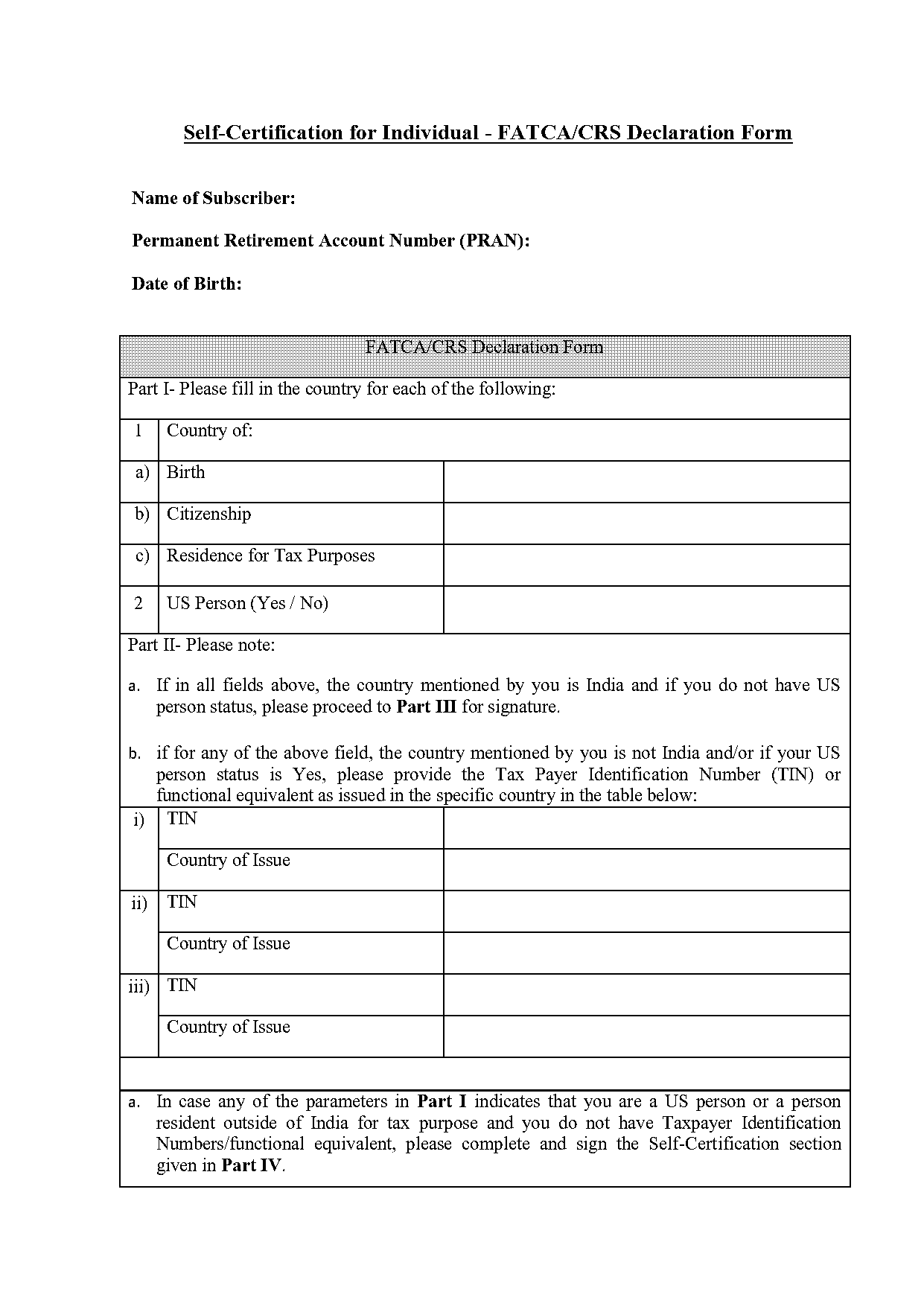 income tax self declaration form