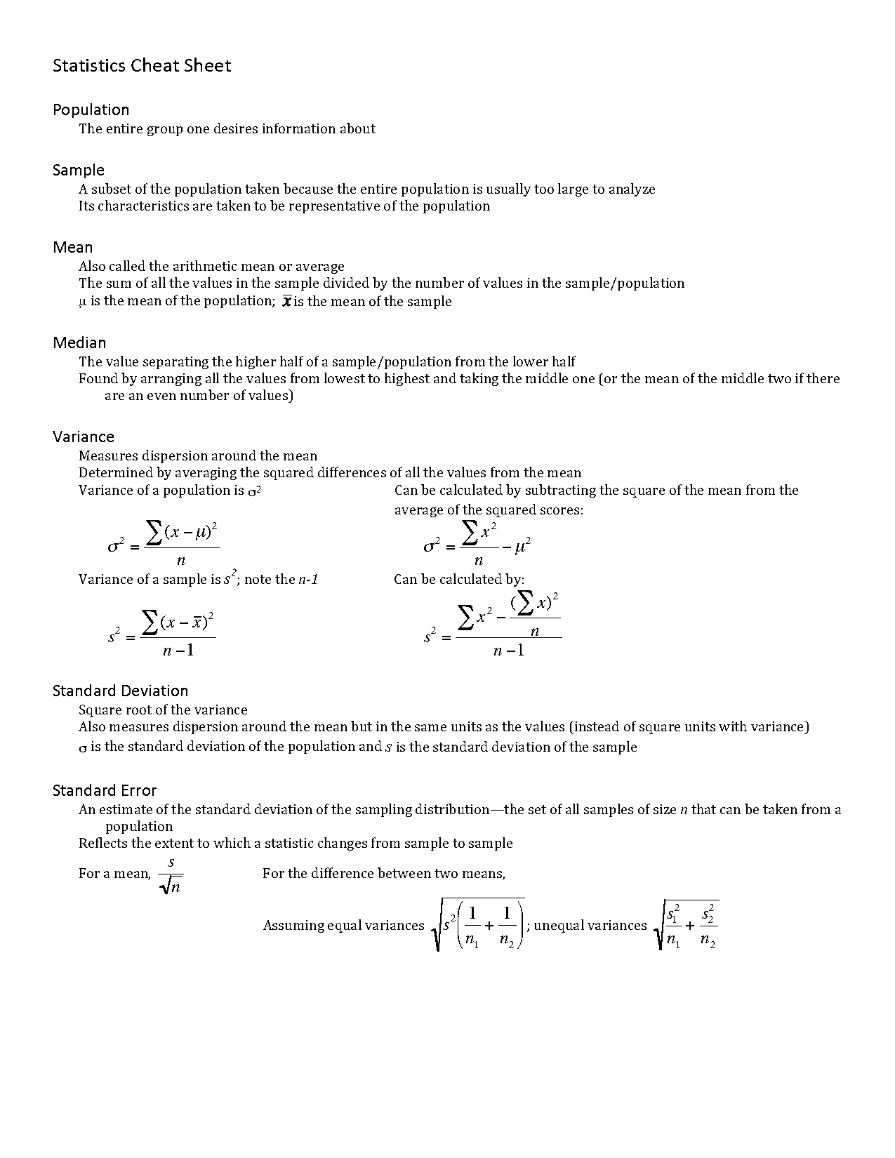 sample mean in google sheets